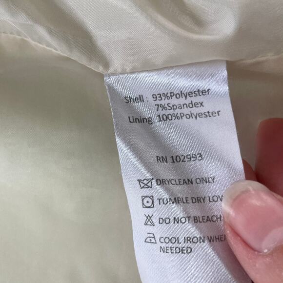 Marina Moscone Collective Vest Womens Medium White Twill Long Wrap Collared - Picture 5 of 11